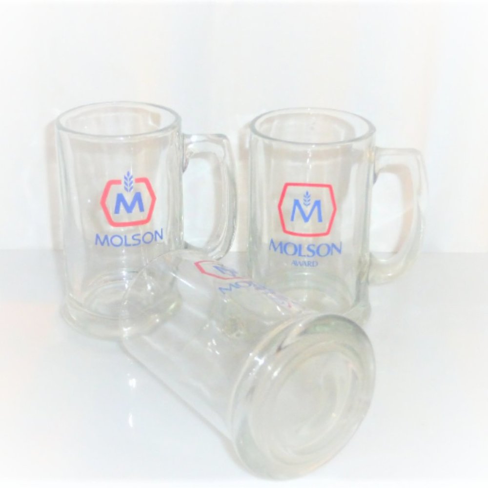 3 MOLSON CANADIAN Mugs Drinkware Barware Drinking Glass Beer Glass Beer Mug